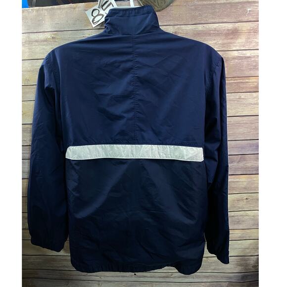 Vintage Nike Mens Blue & White Full Zip Jacket Size Medium 90s Y2K Soccer Warmer - Picture 2 of 13